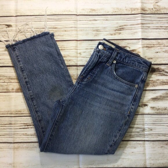 Madewell Denim - Madewell The Perfect Vintage Jean Blue Jeans Frayed Ends Petite